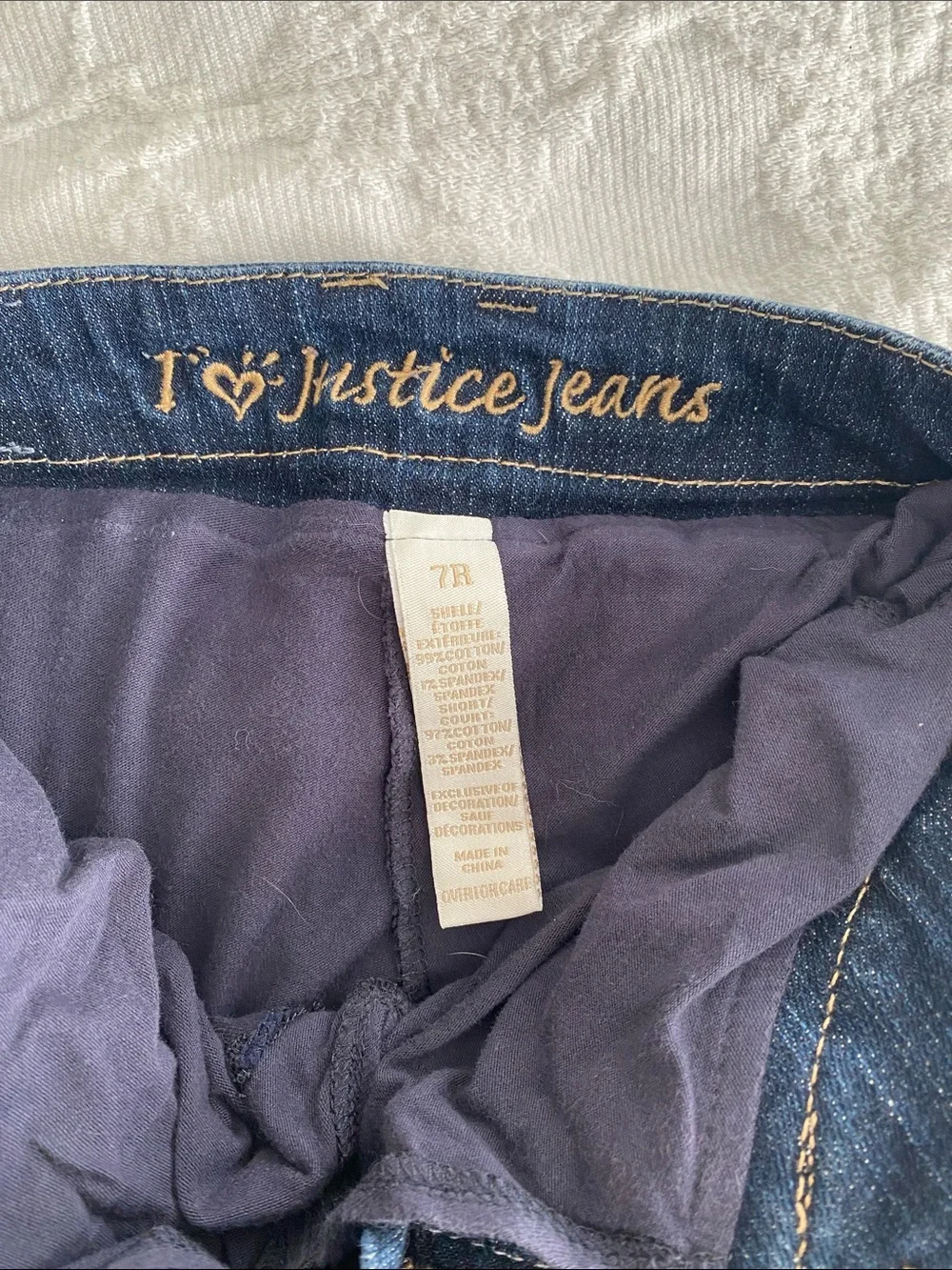 Justice Girls Dark Blue Denim Mini Skirt